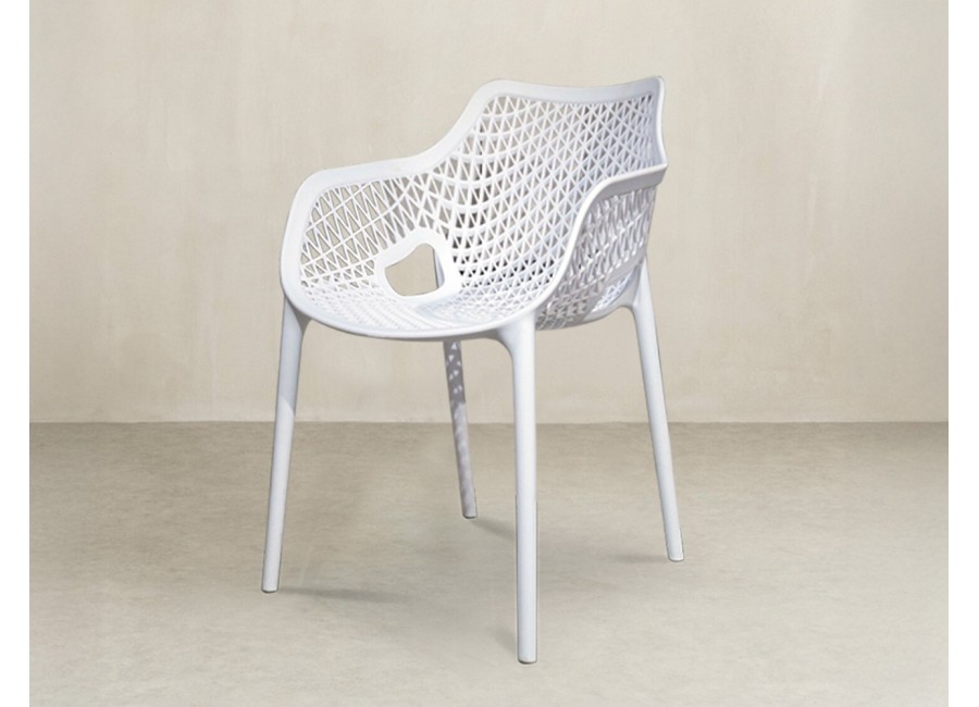 Silla Mirta de exterior de polipropileno blanca