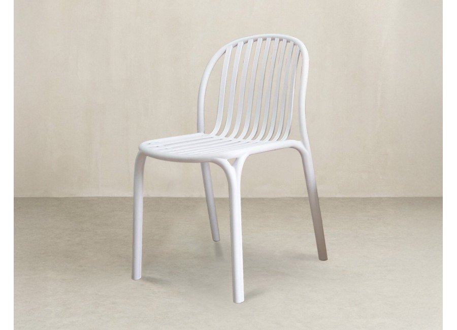 Silla Tania de exterior de polipropileno blanco