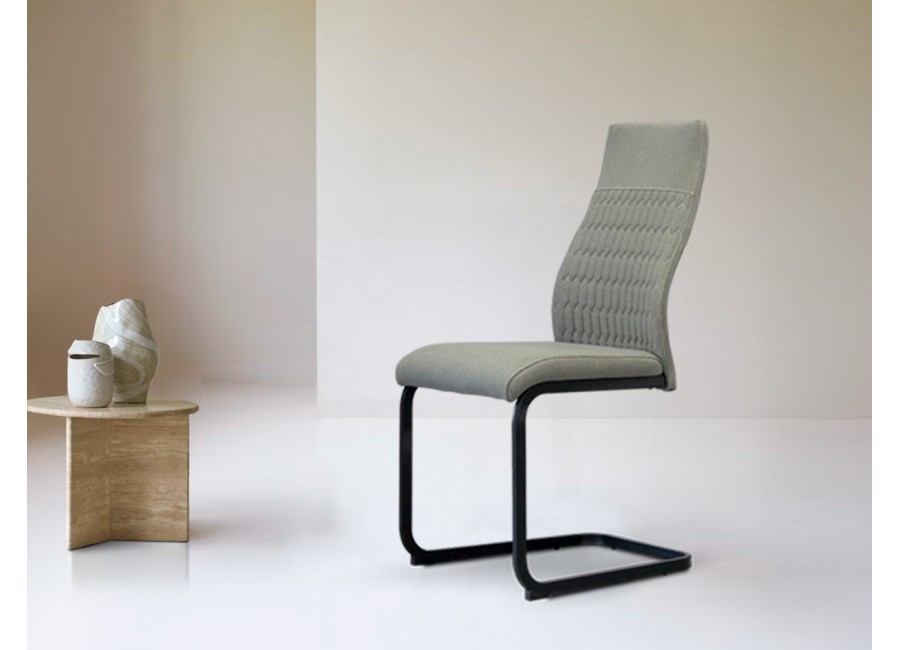 Silla Andros color gris con pata metálica negra
