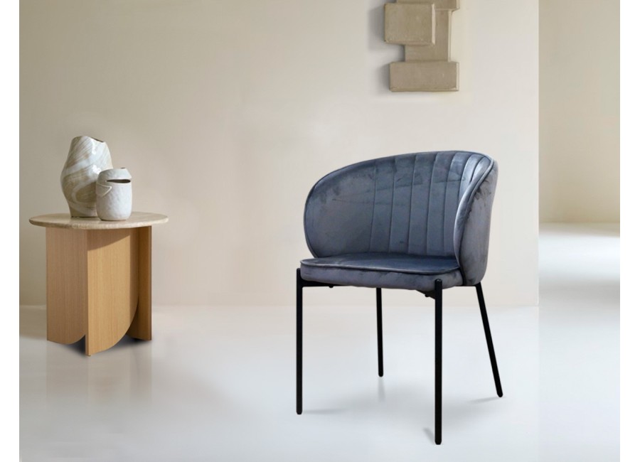 Silla Antibes gris oscuro