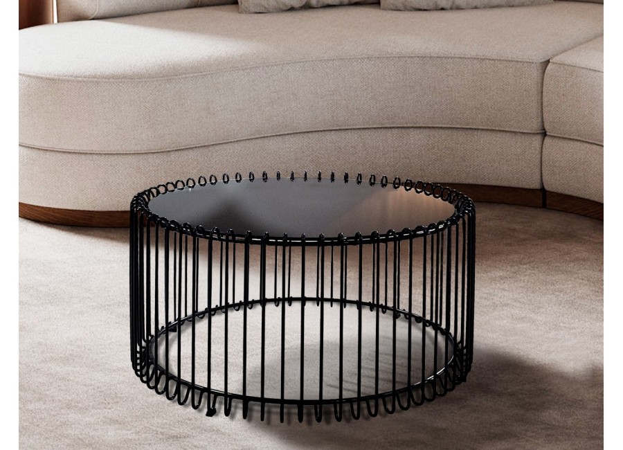 Mesa de centro Zante con tapa de vidrio templado
